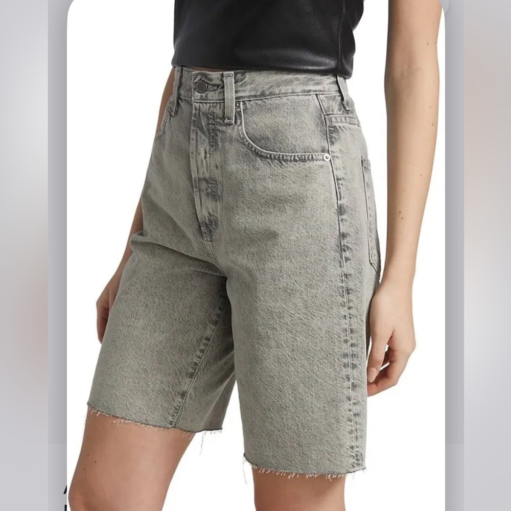 AG Kerah Relaxed Raw Hem Denim Bermuda Shorts